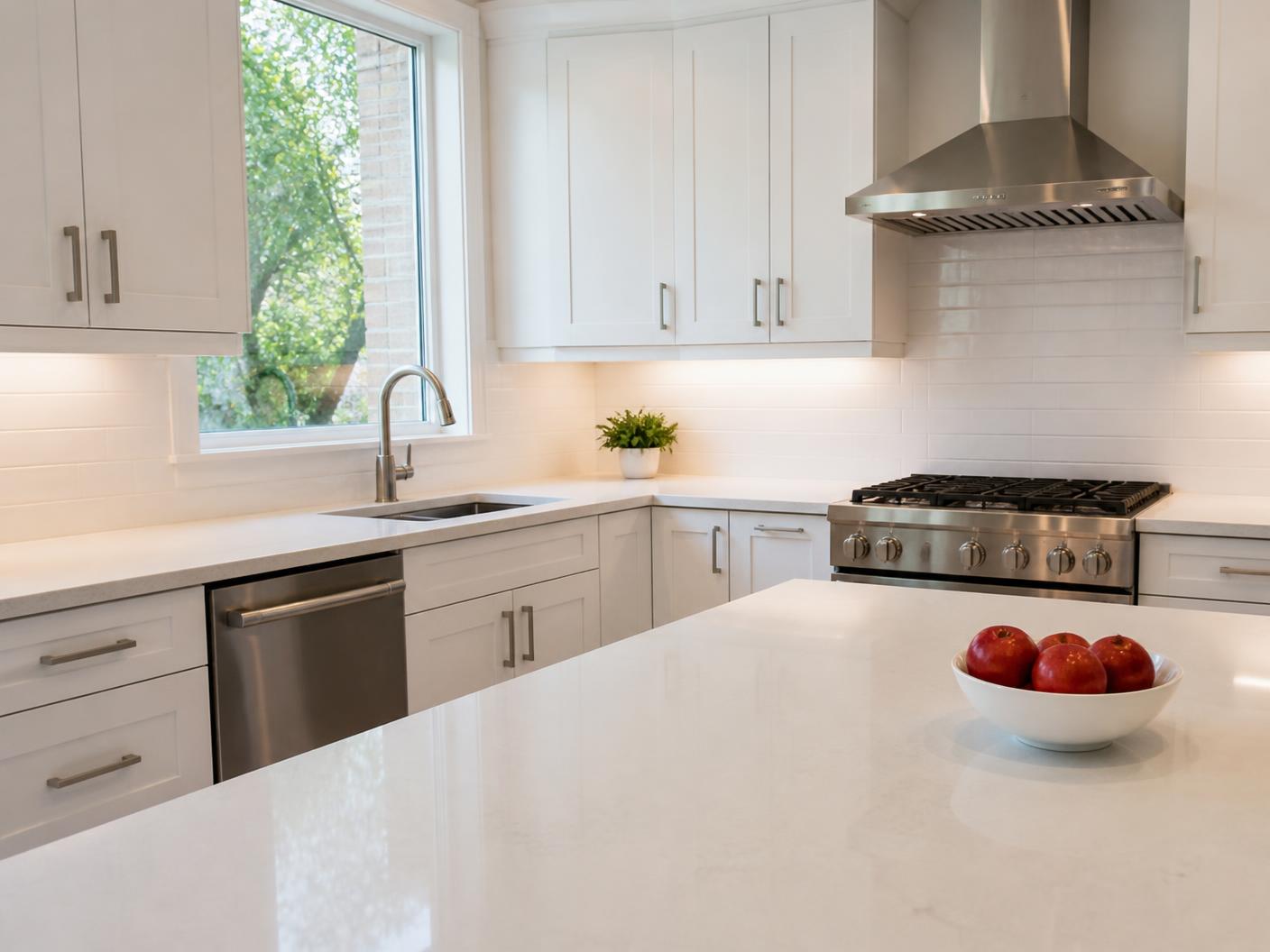 Spotless kitchen after a deep clean